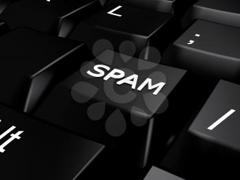 Royalty Free Clipart Image of a Spam Button on a Keyboard