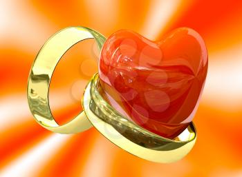 Royalty Free Clipart Image of Two Gold Rings