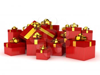 Royalty Free Clipart Image of a Bunch of Presents