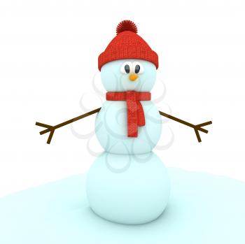 Royalty Free Clipart Image of a Snowman