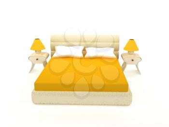 Royalty Free Clipart Image of a Bed