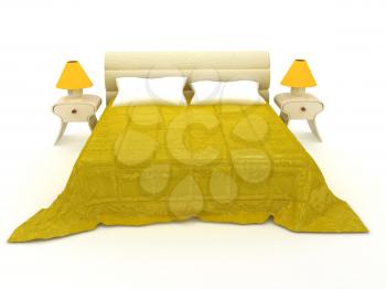 Royalty Free Clipart Image of a Bed