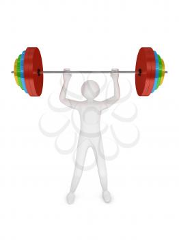 Royalty Free Clipart Image of a Person Lifting Weights