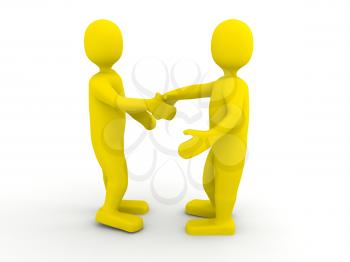 Royalty Free Clipart Image of Two People Shaking Hands