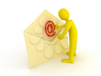 Royalty Free Clipart Image of a Person With an Envelope