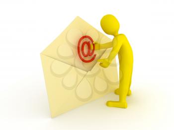 Royalty Free Clipart Image of a Person With an Envelope