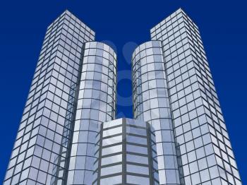 Royalty Free Clipart Image of Skyscrapers