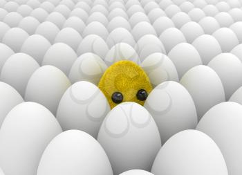 Royalty Free Clipart Image of a Bunch of Eggs