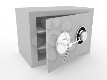 Royalty Free Clipart Image of a Grey Safe