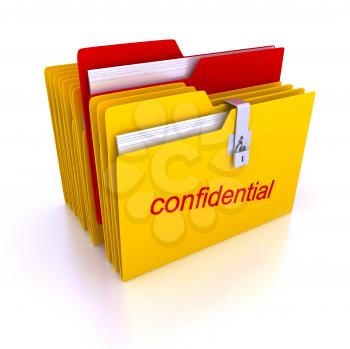 Royalty Free Clipart Image of Confidential Folders