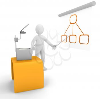 Royalty Free Clipart Image of a Person Giving a Presentation