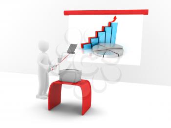 Royalty Free Clipart Image of a Person Giving a Presentation