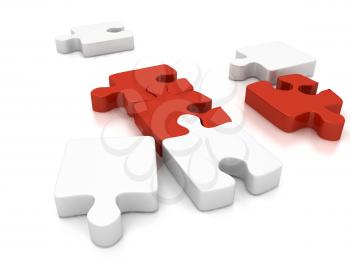 Royalty Free Clipart Image of Puzzle Pieces