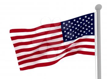 Royalty Free Clipart Image of an American Flag