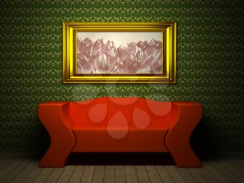 Royalty Free Clipart Image of a Living Room