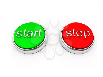 Royalty Free Clipart Image of Start and Stop Buttons