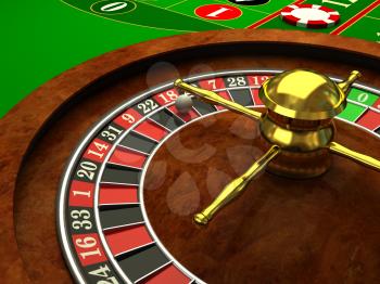 Royalty Free Clipart Image of a Casino Roulette Table