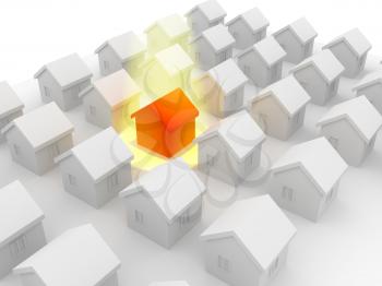 Royalty Free Clipart Image of a Group of Houses