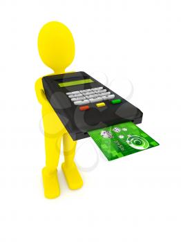 Royalty Free Clipart Image of a Credit Card Terminal