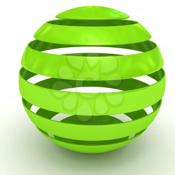 Royalty Free Clipart Image of a Green Sphere