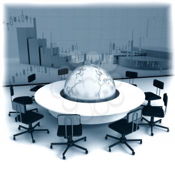 Royalty Free Clipart Image of a Conference Table