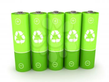 Royalty Free Clipart Image of Green Batteries