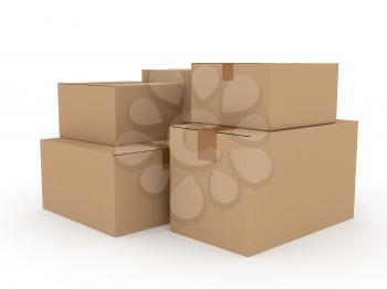 Royalty Free Clipart Image of Cardboard Boxes