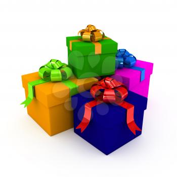 Royalty Free Clipart Image of a Bunch of Presents