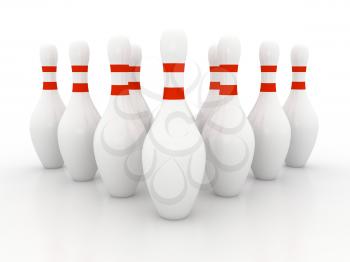 Royalty Free Clipart Image of Bowling Pins