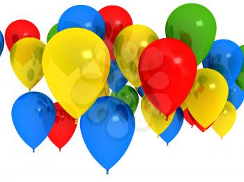 Royalty Free Clipart Image of a Bunch of Balloons