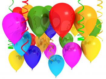 Royalty Free Clipart Image of a Bunch of Balloons