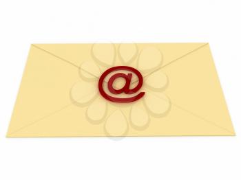 Royalty Free Clipart Image of an Email Sign in an Envelope