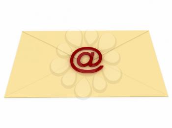 Royalty Free Clipart Image of an Email Sign in an Envelope