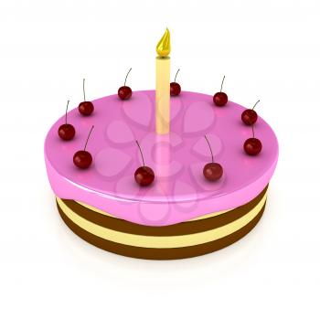 Royalty Free Clipart Image of a Birthday Cake