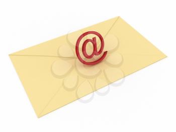 Royalty Free Clipart Image of an Email Sign in an Envelope