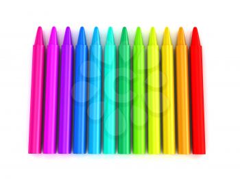 Royalty Free Clipart Image of Colourful Crayons