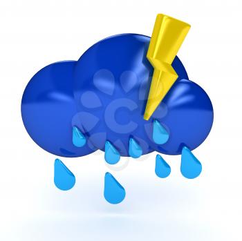 Royalty Free Clipart Image of a Rain Cloud