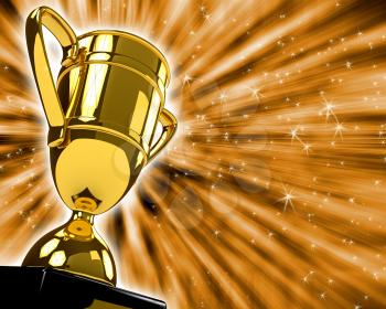 Royalty Free Clipart Image of a Gold Trophy