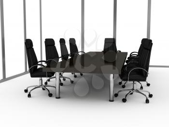 Royalty Free Clipart Image of a Conference Table