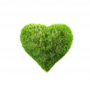 Royalty Free Clipart Image of a Grass Heart