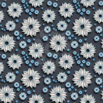 Royalty Free Clipart Image of a Seamless Floral Background