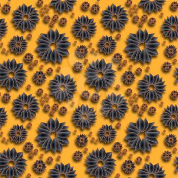 Royalty Free Clipart Image of a Seamless Floral Background