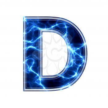 electric 3d letter isolated on a white background - d