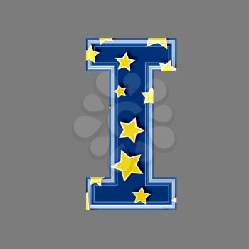 3d letter with star pattern - I