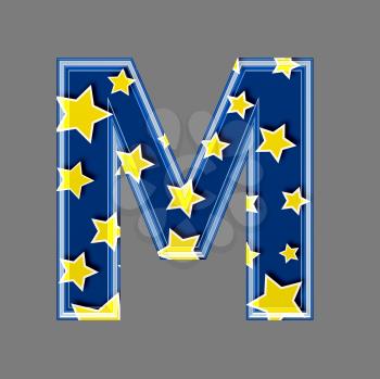 3d letter with star pattern - M