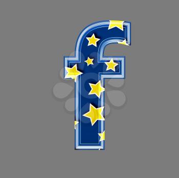 3d letter with star pattern - F