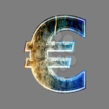 grunge 3d euro sign