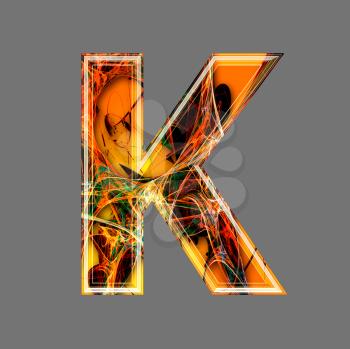 futuristic 3d letter k