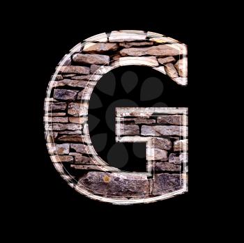 Stone wall 3d letter g