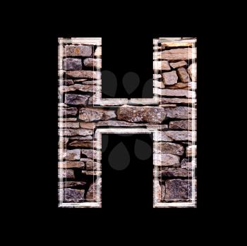 Stone wall 3d letter h